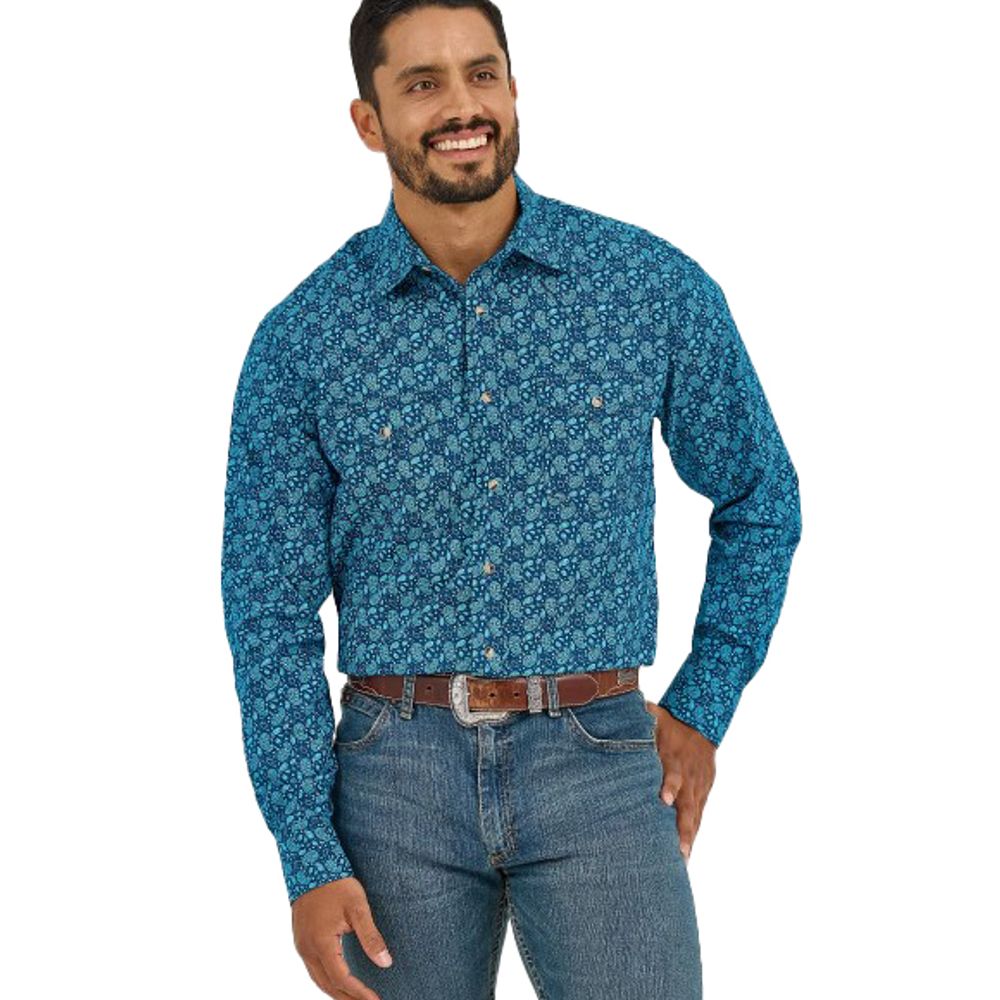 Wrangler, Men's 20X Competition Advanced Comfort Long Sleeve Two Pocket Western Snap Shirt