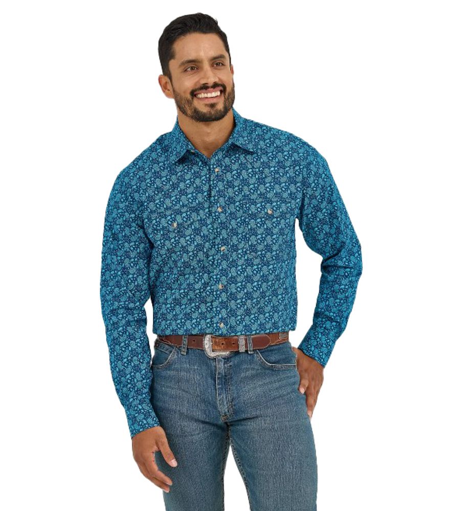 Wrangler, Men's 20X Competition Advanced Comfort Long Sleeve Two Pocket Western Snap Shirt