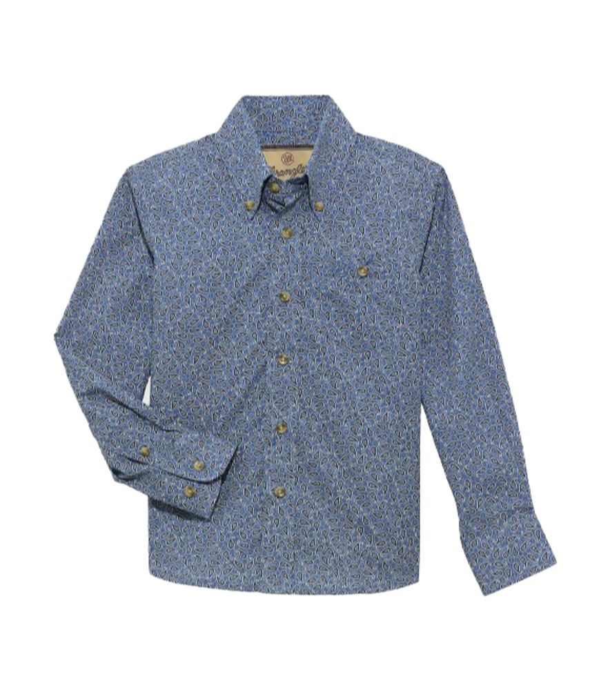 Wrangler, Boy's Classic Button Down Print Shirt