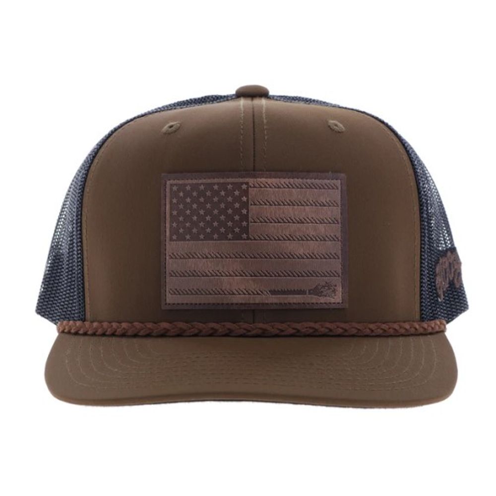 Hooey, Liberty Roper Brown/Black Leather Patch Hat