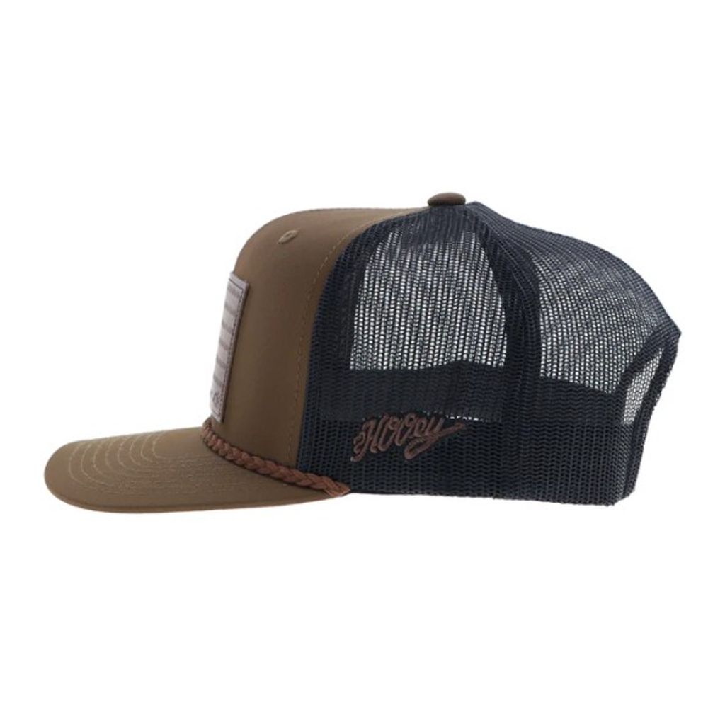 Hooey, Liberty Roper Brown/Black Leather Patch Hat
