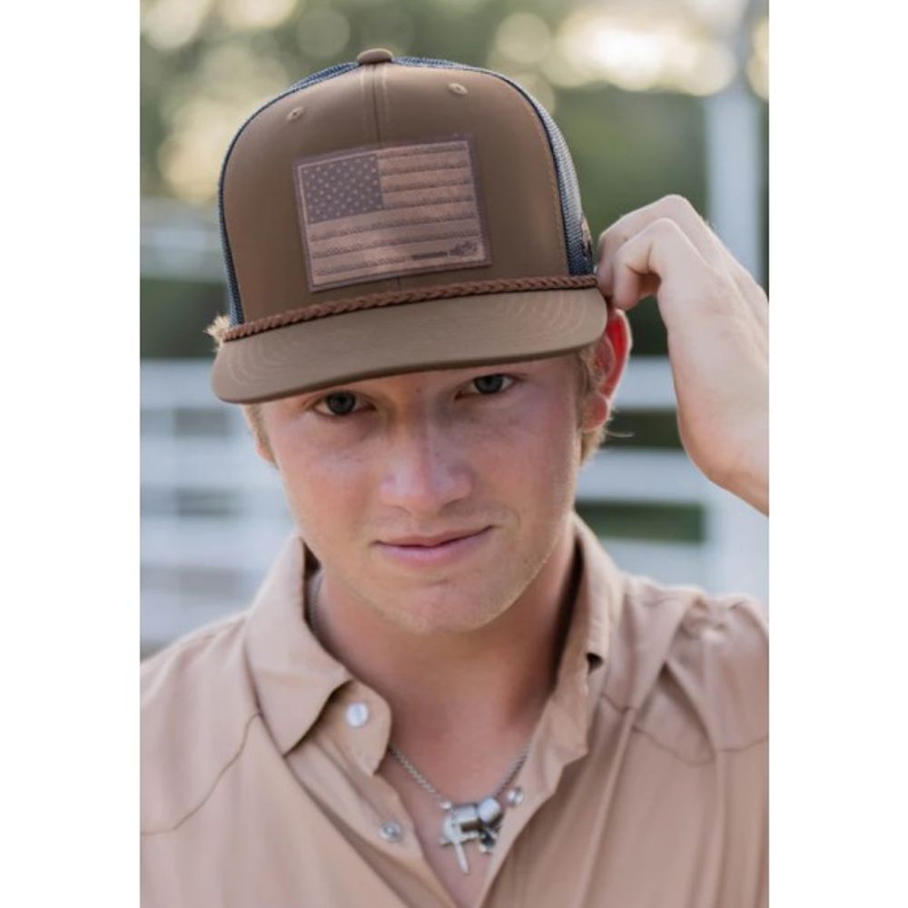 Hooey, Liberty Roper Brown/Black Leather Patch Hat