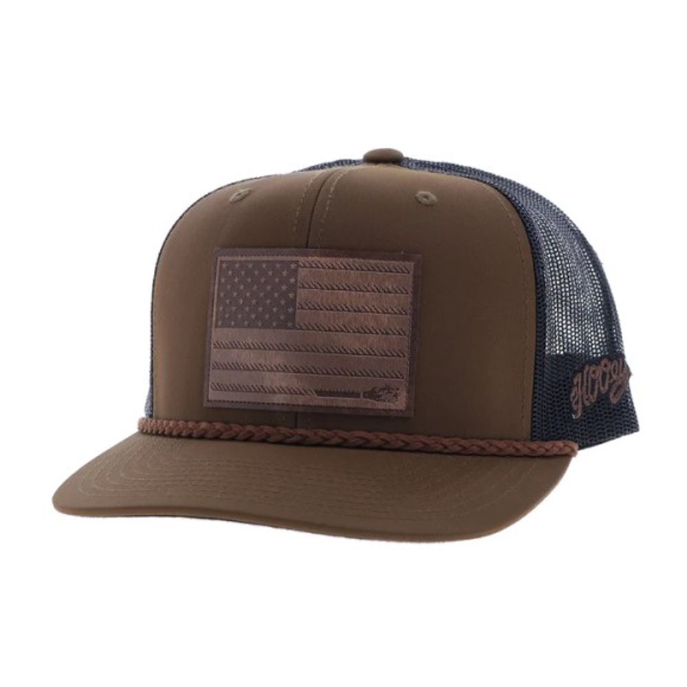 Hooey, Liberty Roper Brown/Black Leather Patch Hat