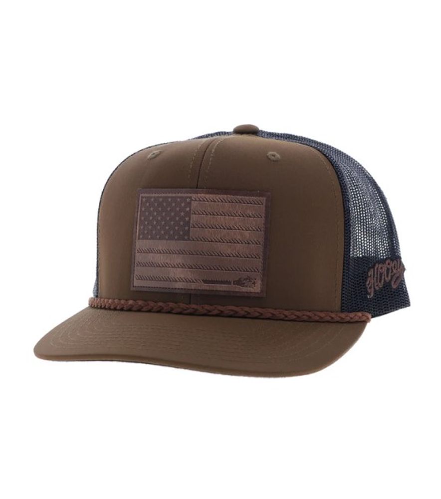 Hooey, Liberty Roper Brown/Black Leather Patch Hat