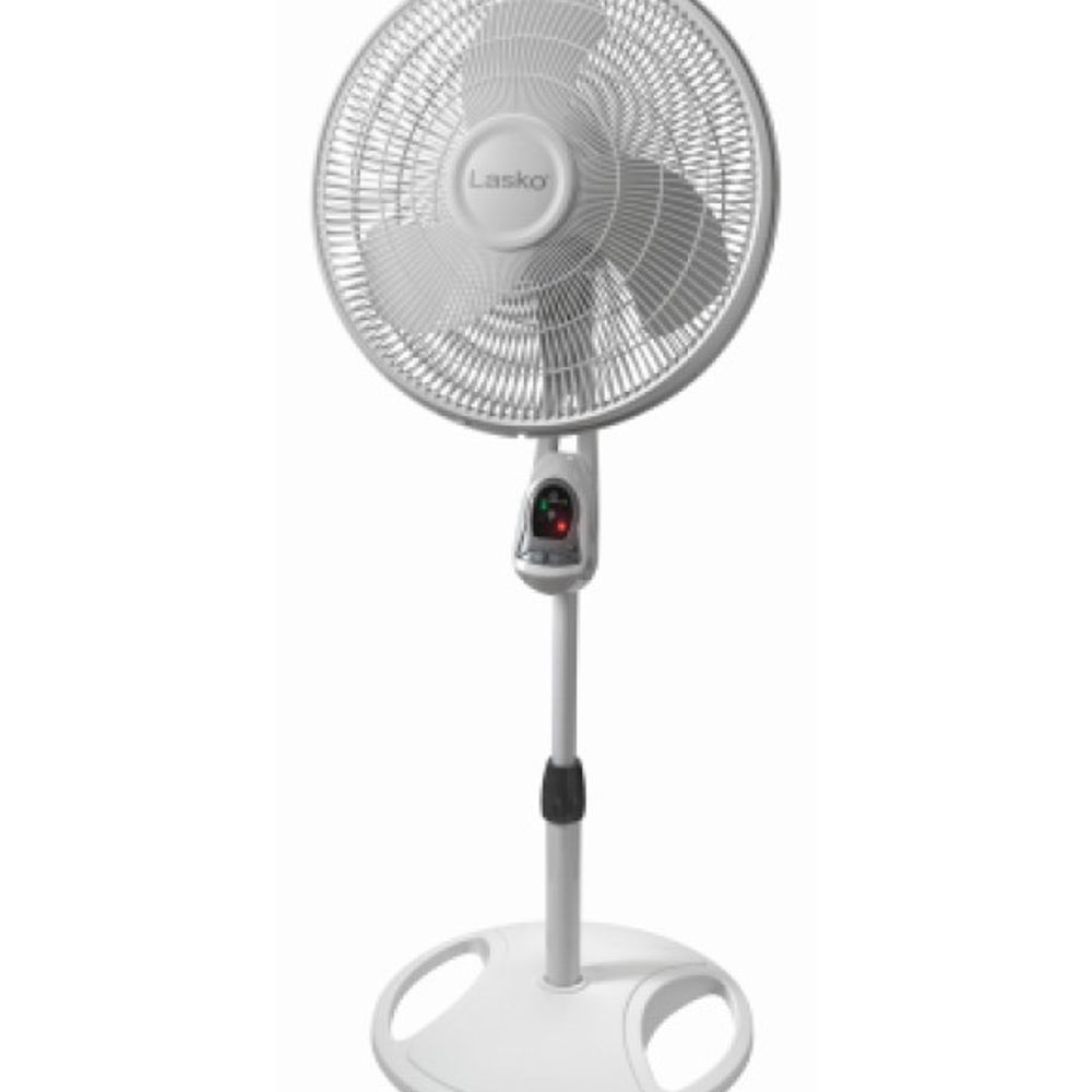Lasko, 16" White 3-Speed Oscillating Pedestal Fan 