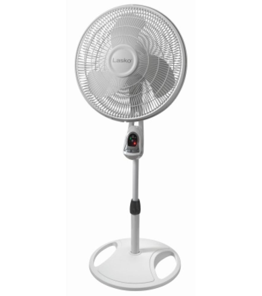 Lasko, 16" White 3-Speed Oscillating Pedestal Fan