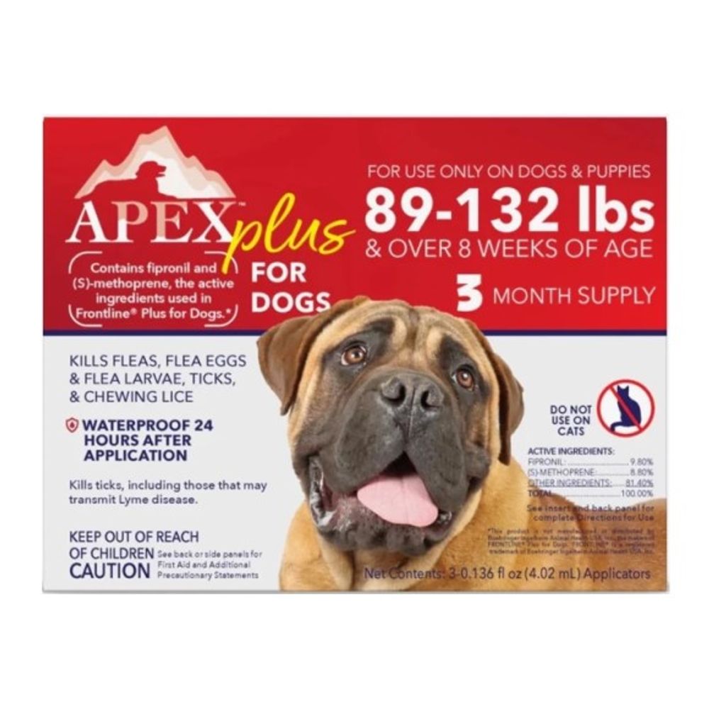 APEX, Plus Flea Treatment for Dog & Puppies 89-132 lb, 3 pk