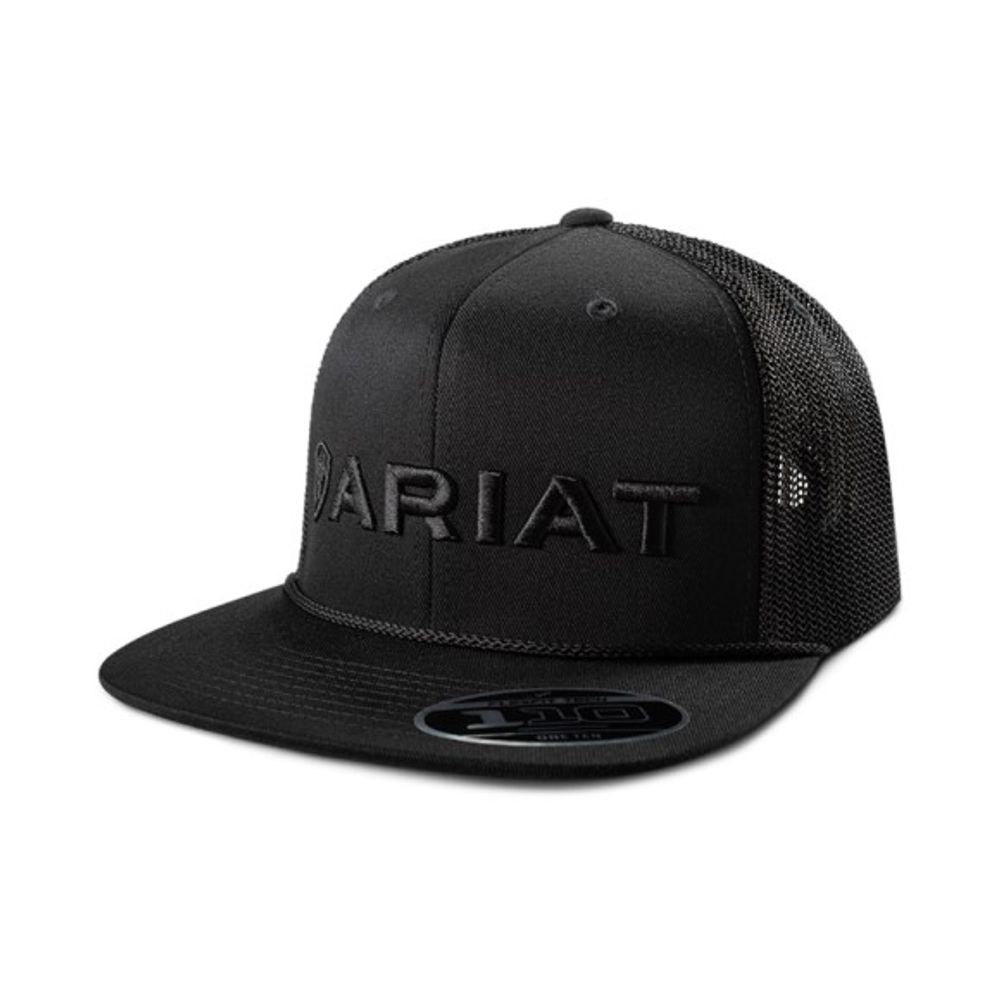 Ariat, Men's Black 3D Embroidery Snapback Hat