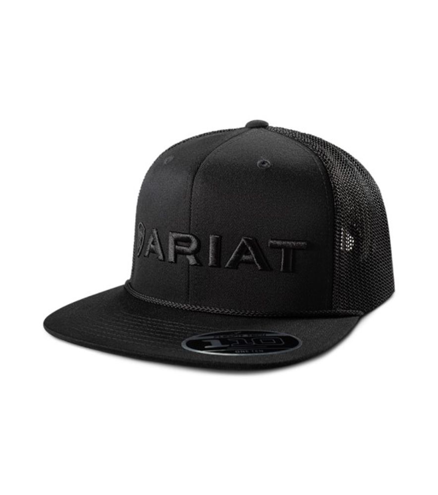 Ariat, Men's Black 3D Embroidery Snapback Hat