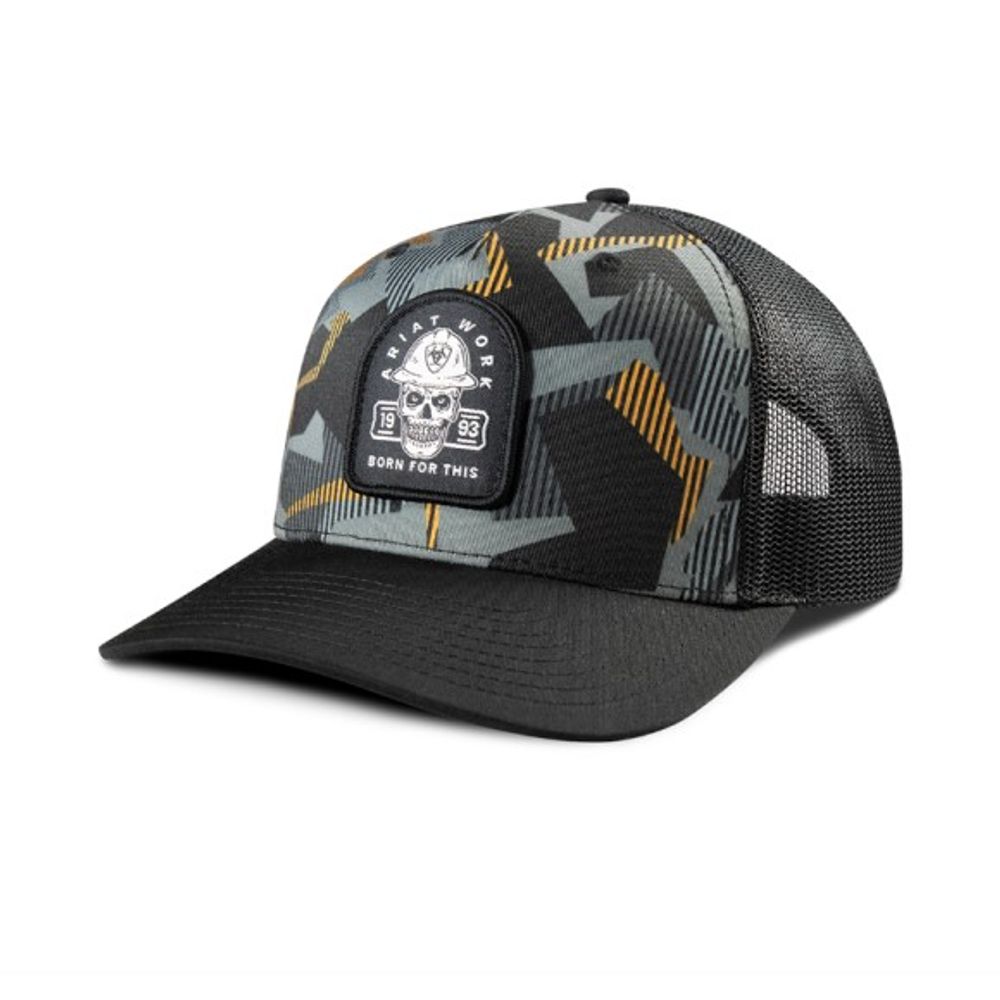 Ariat, Men's Black Skull Graphic Snapback Hat