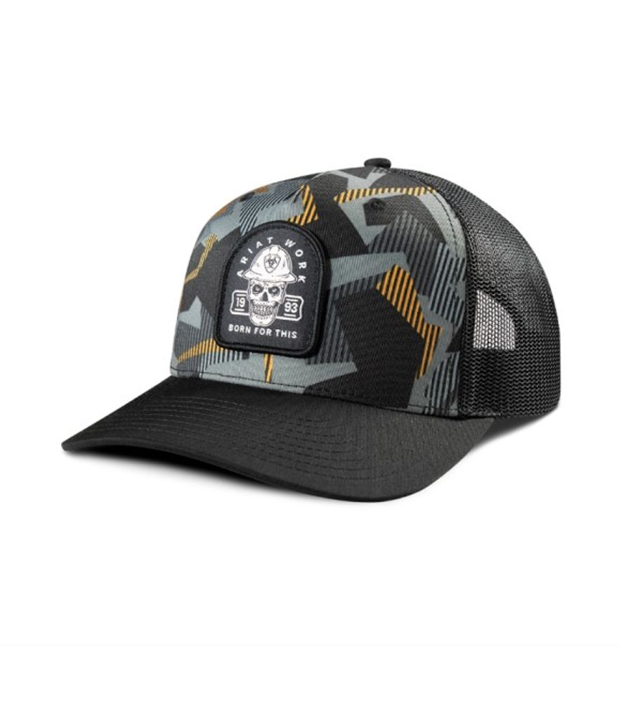 Ariat, Men's Black Skull Graphic Snapback Hat