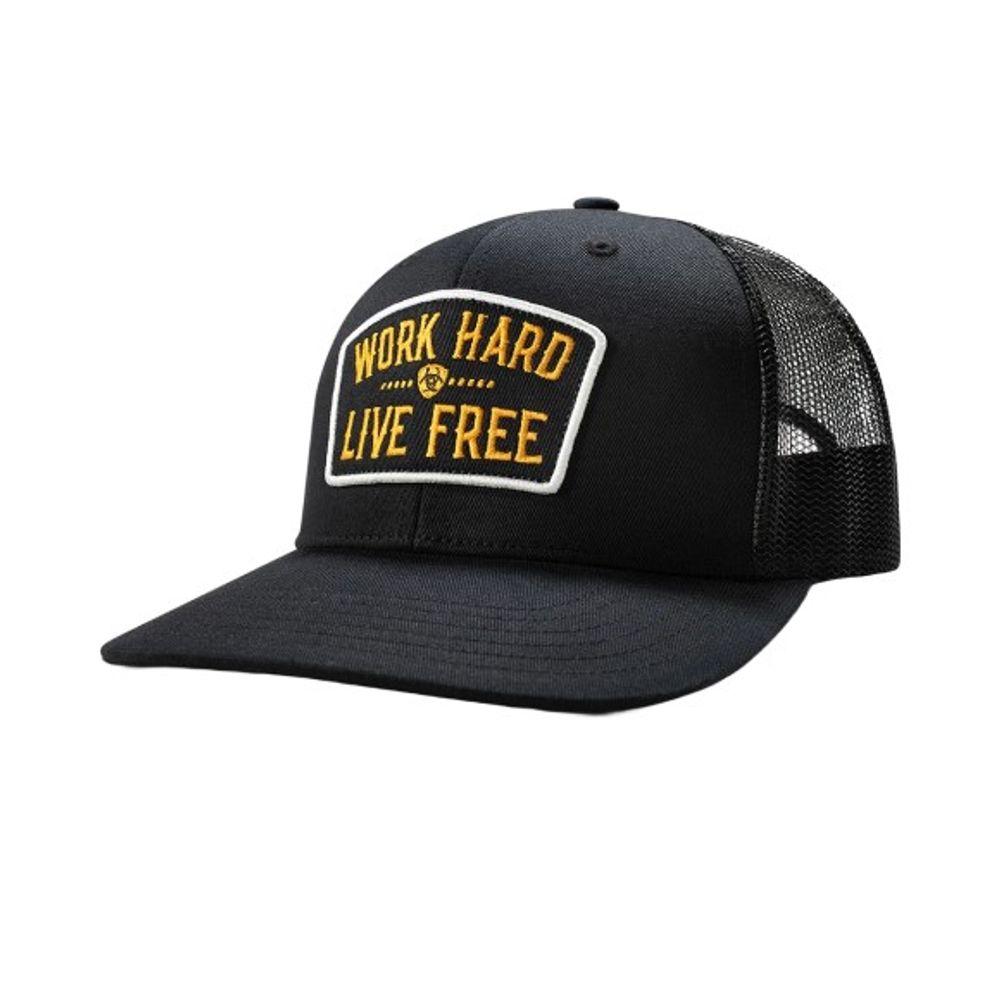 Ariat, Men's Black Work Hard Snapback Hat