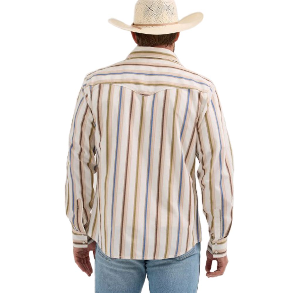 Wrangler, Men's Retro Premium Brushpopper Stripe Western Snap Shirt