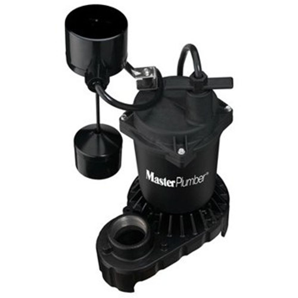 Master Plumber Sump Pump, Cast Iron & Zinc, 1/3 HP, 4,200 GPH