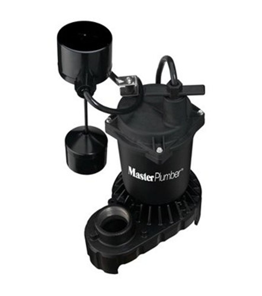 Master Plumber Sump Pump, Cast Iron & Zinc, 1/3 HP, 4,200 GPH