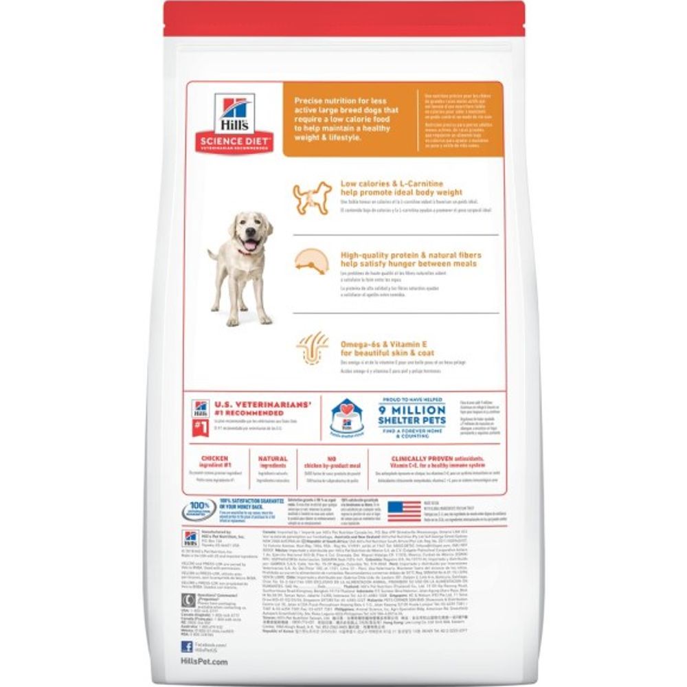 Science Diet, Adult Light Large Breed Chicken Dog Food, 30 lb