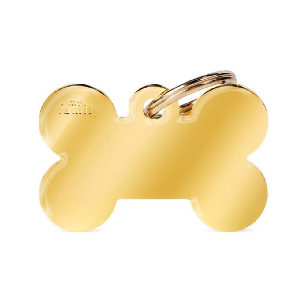 myfamily, Basic Big Chrome-Plated Brass Bone ID Tag