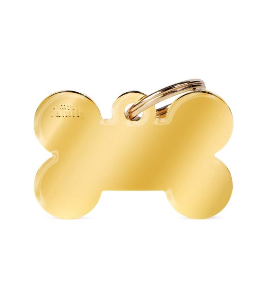 myfamily, Basic Big Chrome-Plated Brass Bone ID Tag