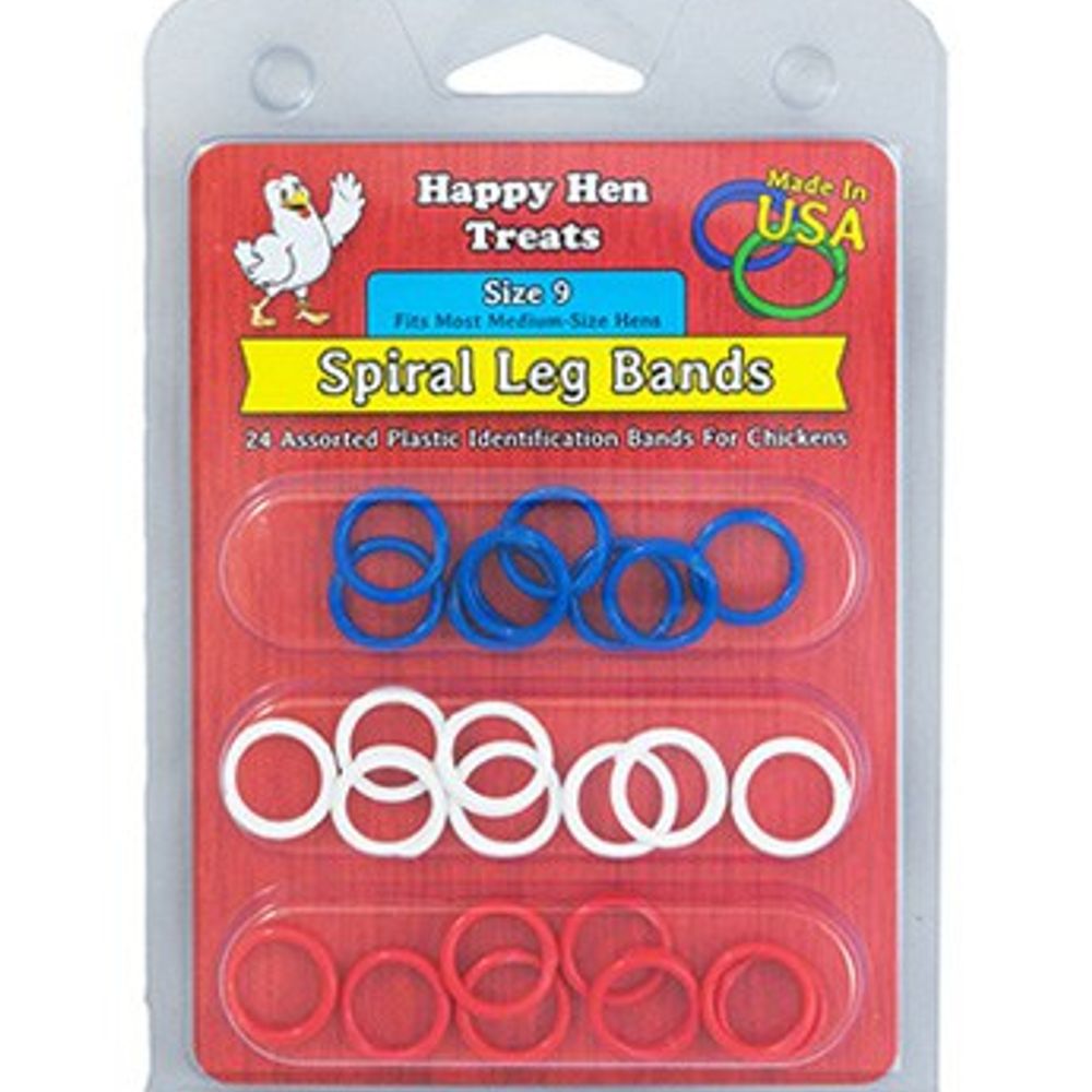 Happy Hen Spiral Leg Bands, Size 9, 24 ct.