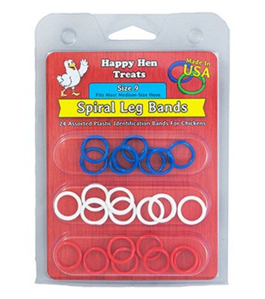 Happy Hen Spiral Leg Bands, Size 9, 24 ct.