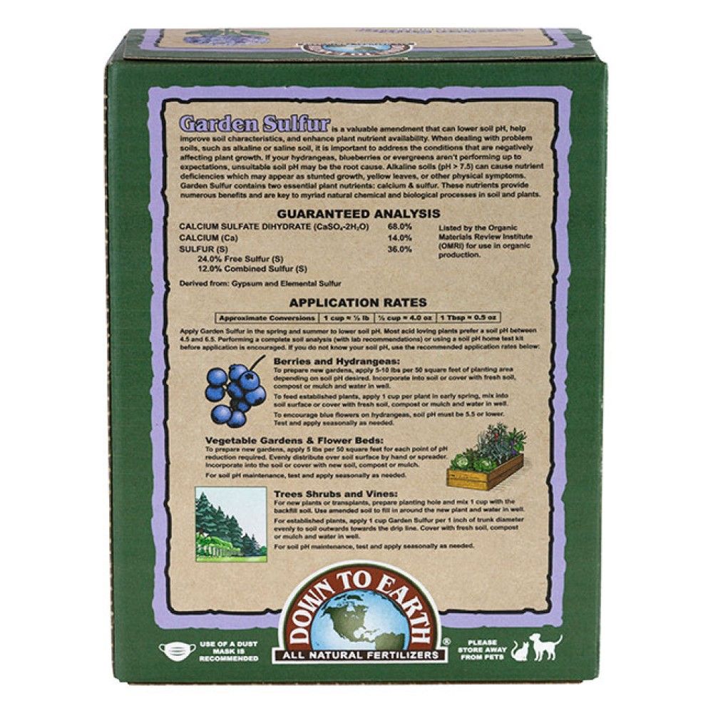 Down to Earth, Garden Sulfer Soil Acidifier, 5 lb