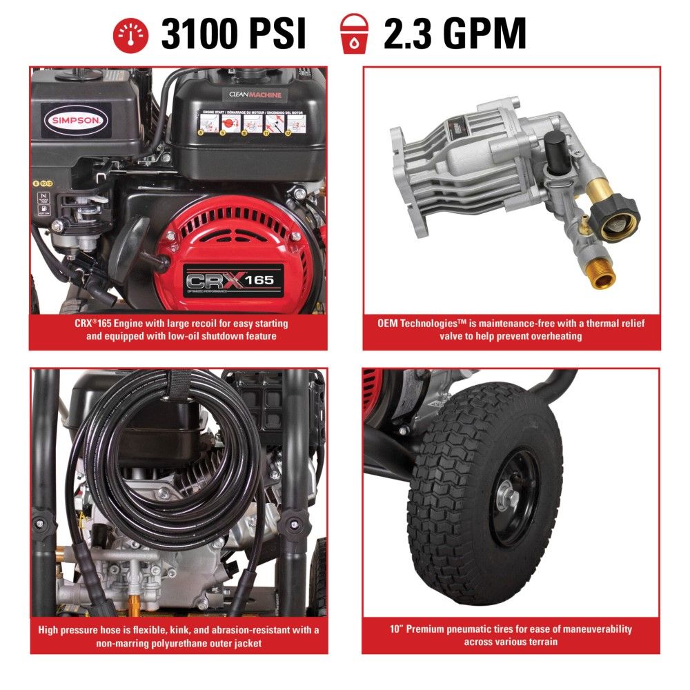 SIMPSON, Clean Machine Pressure Washer, CM61227