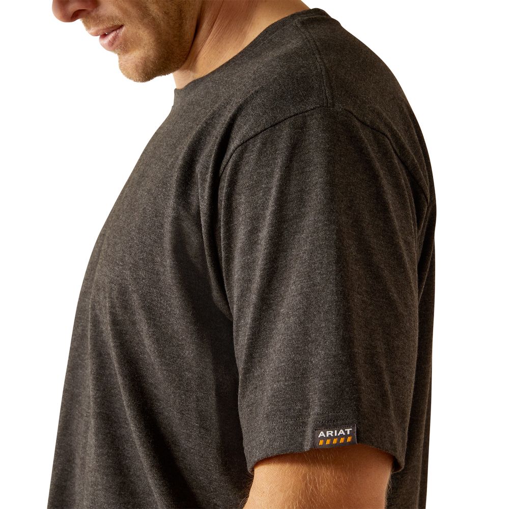 Ariat, Men's Charcoal Heather Rebar Cotton Strong Standard T-Shirt