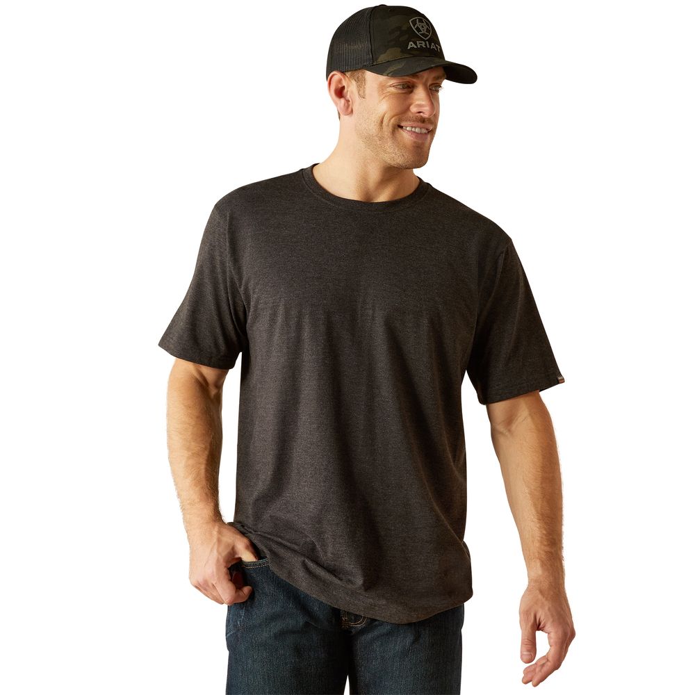 Ariat, Men's Charcoal Heather Rebar Cotton Strong Standard T-Shirt