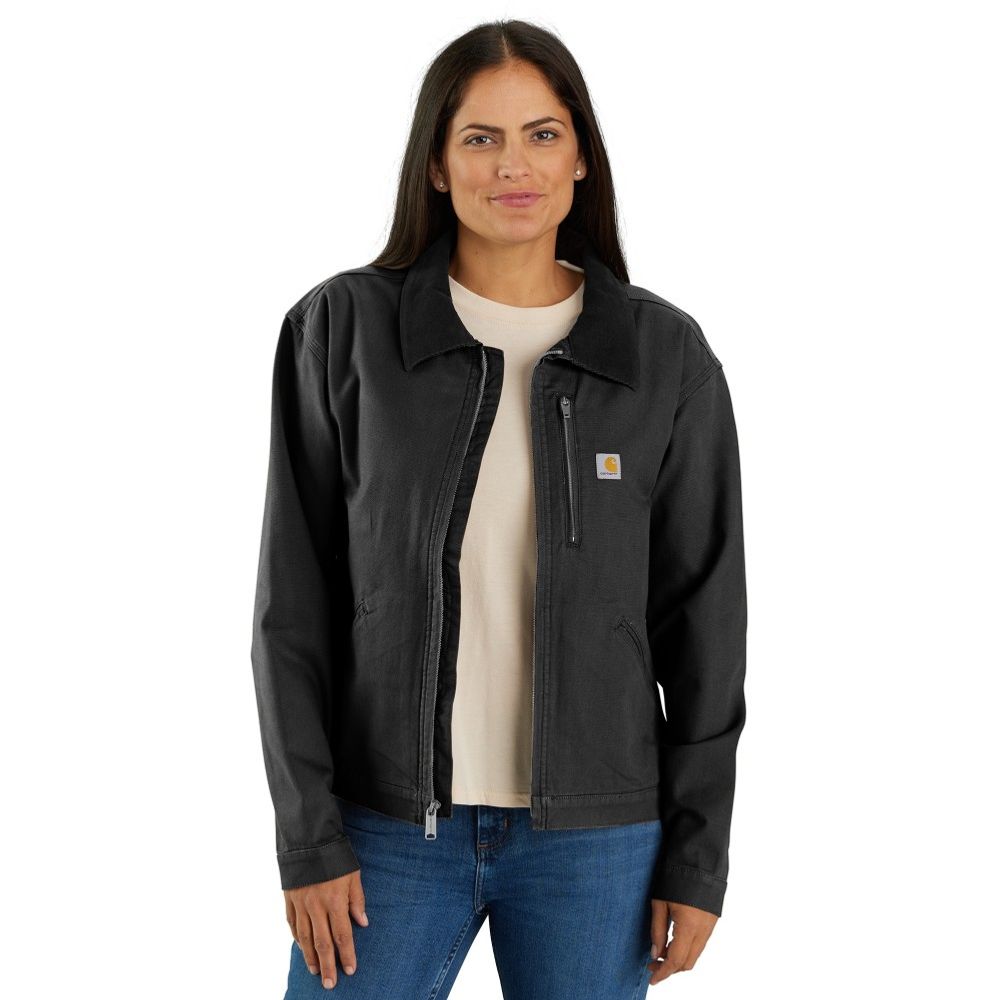 Carhartt, Ladies Black Rugged Flex® Re-engineered Loose Fit Canvas Detroit Jacket