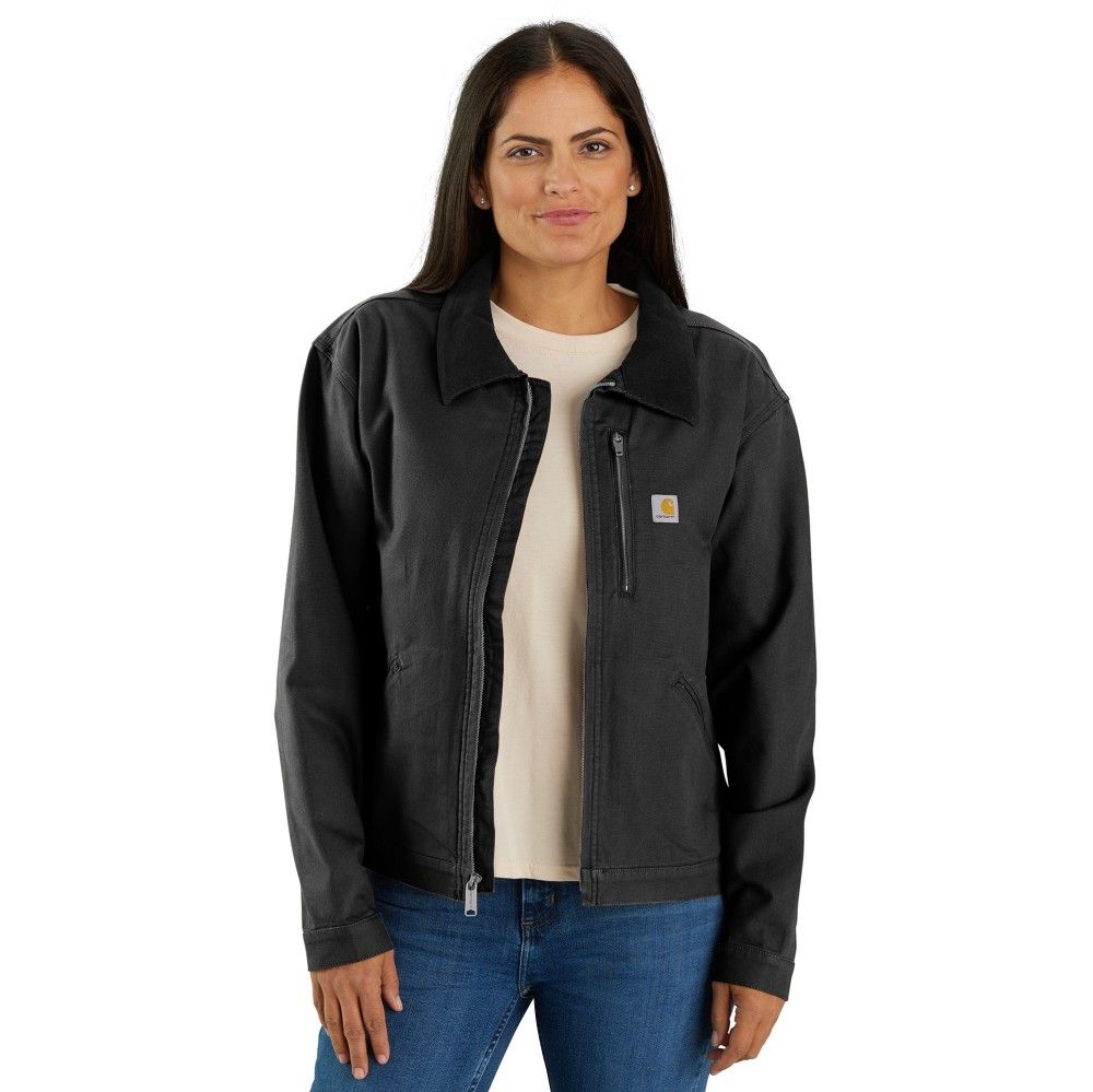 Carhartt, Ladies Black Rugged Flex® Re-engineered Loose Fit Canvas Detroit Jacket