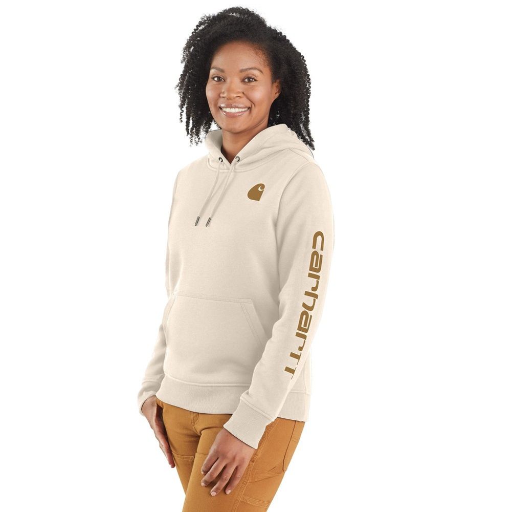 Carhartt, Ladies Malt Relaxed Fit Midweight Logo Sleeve Graphic Hoodie