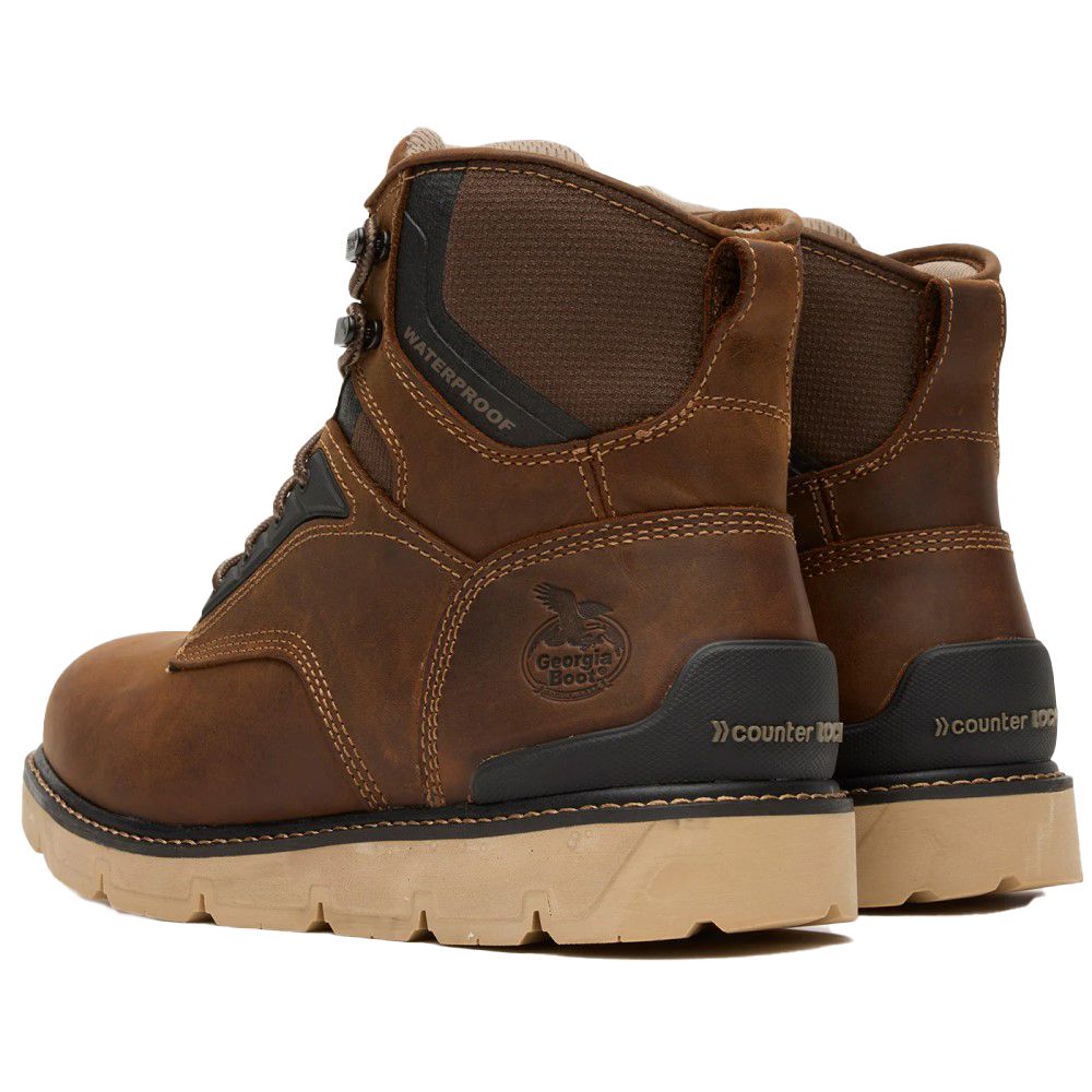 Georgia Boot, Men's Brown Carbon Flex Wedge 6" Carbon Toe Work Boot