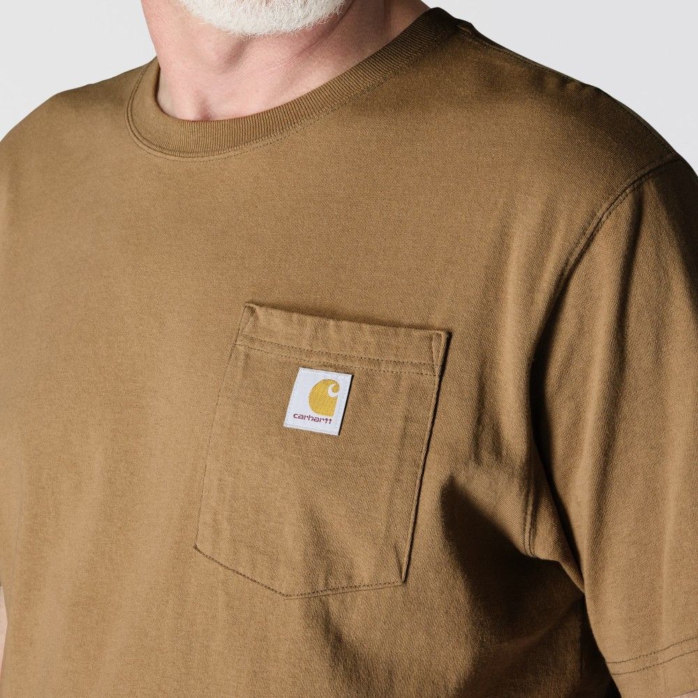 Carhartt, Men's Carhartt Brown Loose Fit Heavyweight Short-Sleeve Pocket T-Shirt