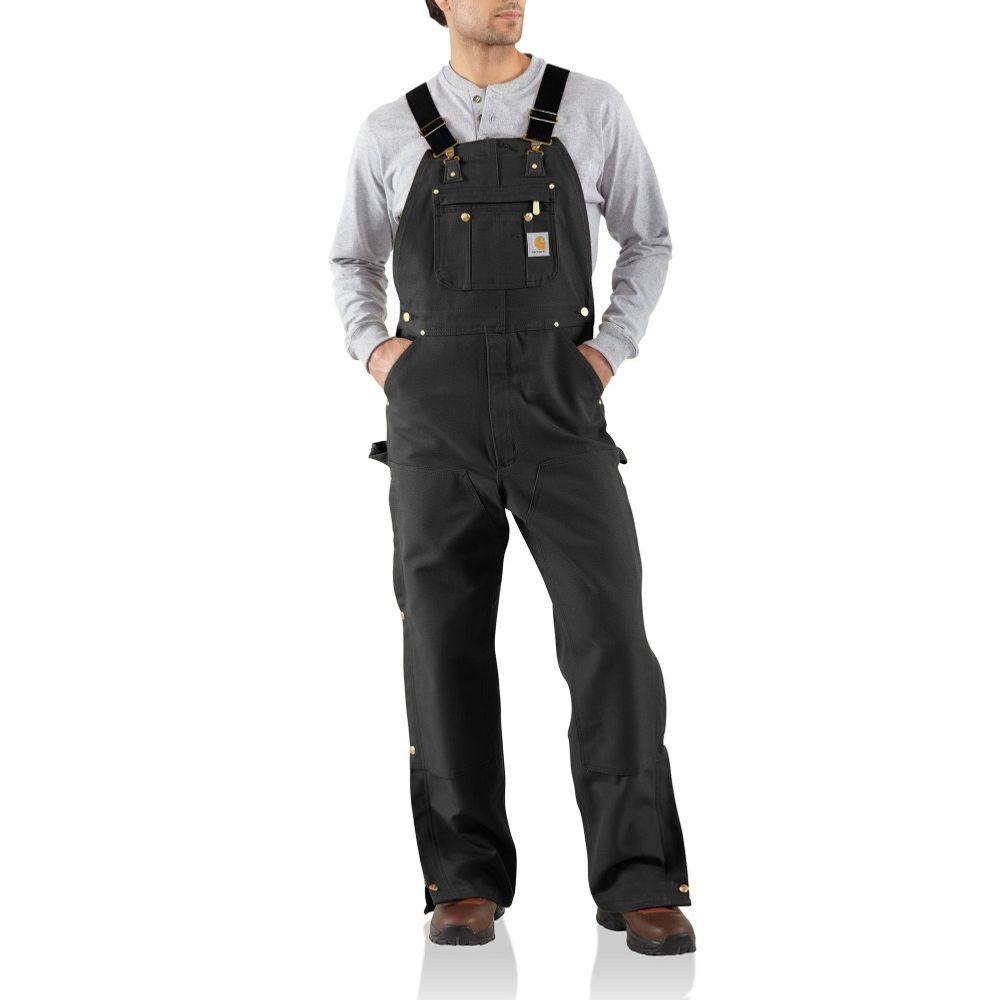 Carhartt, Men's Black Loose Fit Firm Duck Bib Overall