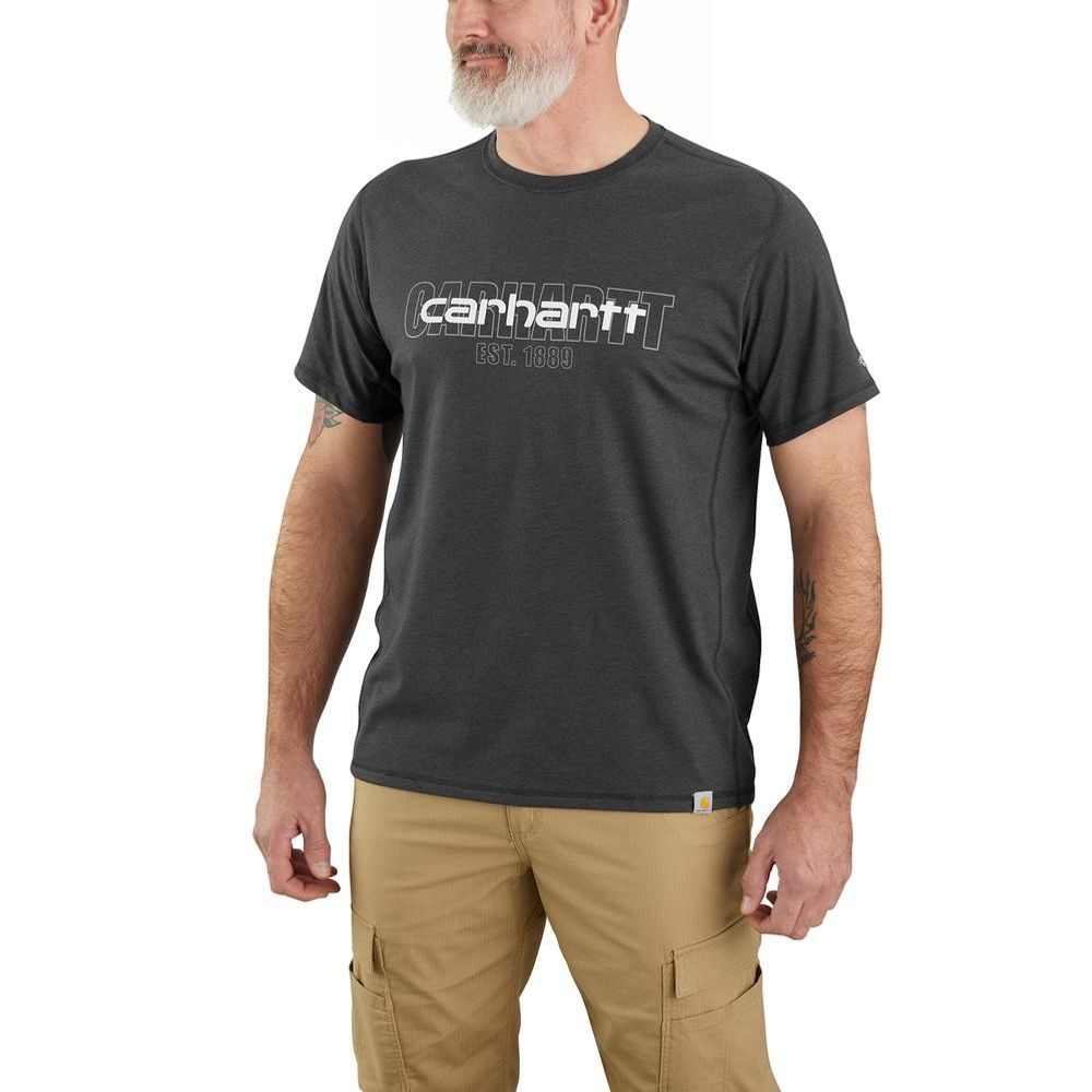Carhartt, Men's Carbon Heather Force® Relaxed Fit Short-Sleeve Logo Graphic T-Shirt