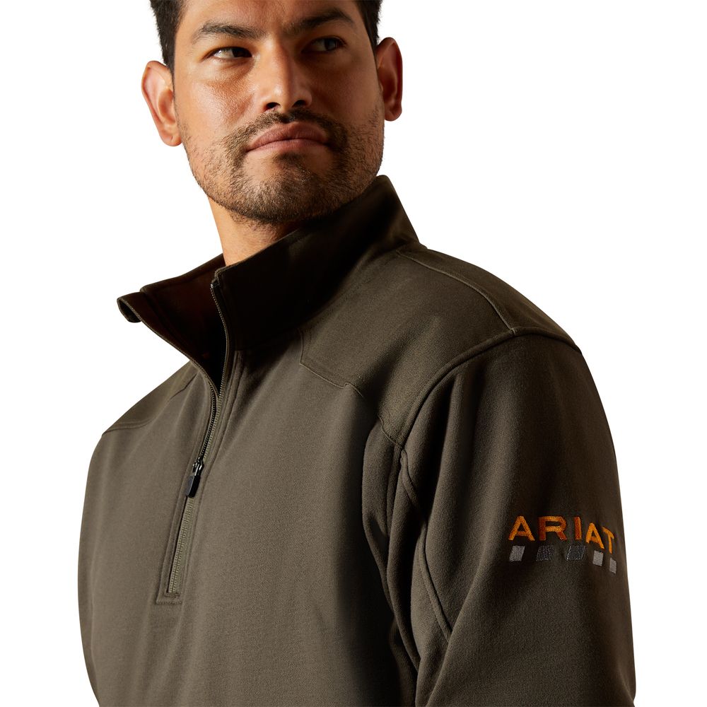 Ariat, Men's Earth Rebar Workman Duracanvas 1/4 Zip Sweatshirt