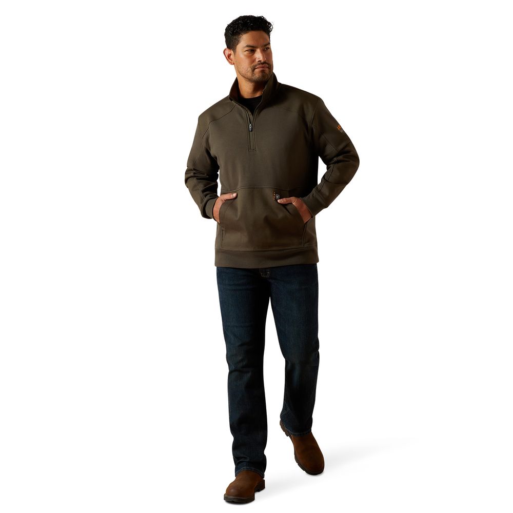 Ariat, Men's Earth Rebar Workman Duracanvas 1/4 Zip Sweatshirt