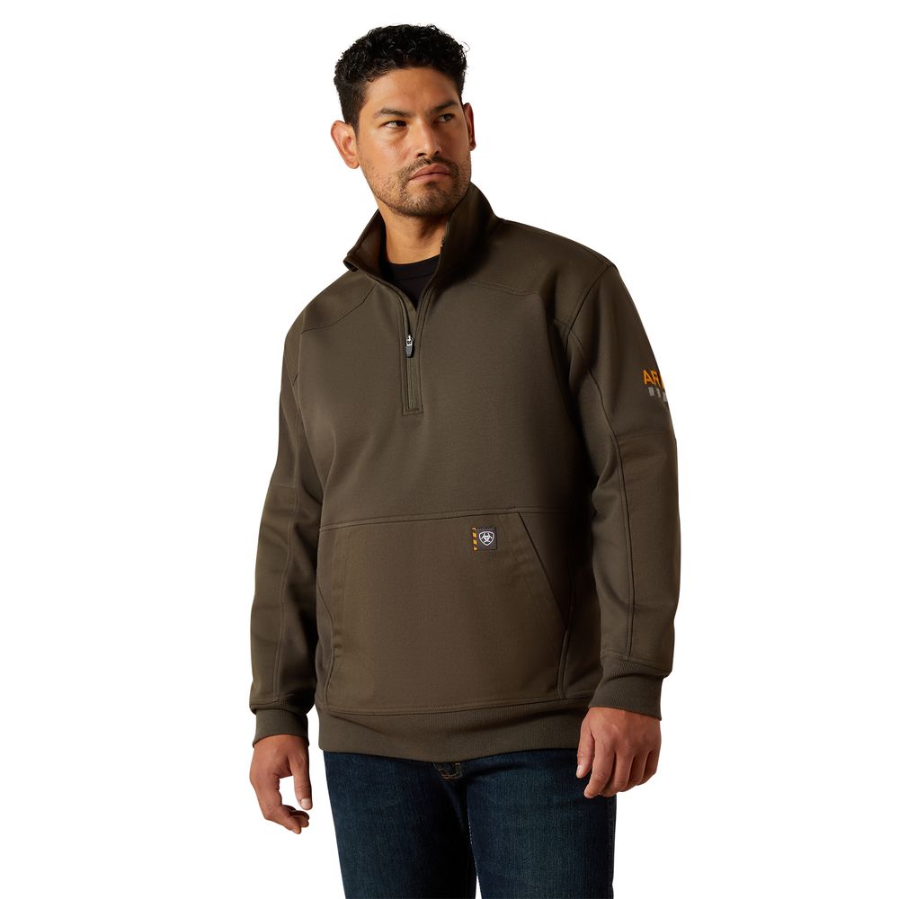 Ariat, Men's Earth Rebar Workman Duracanvas 1/4 Zip Sweatshirt
