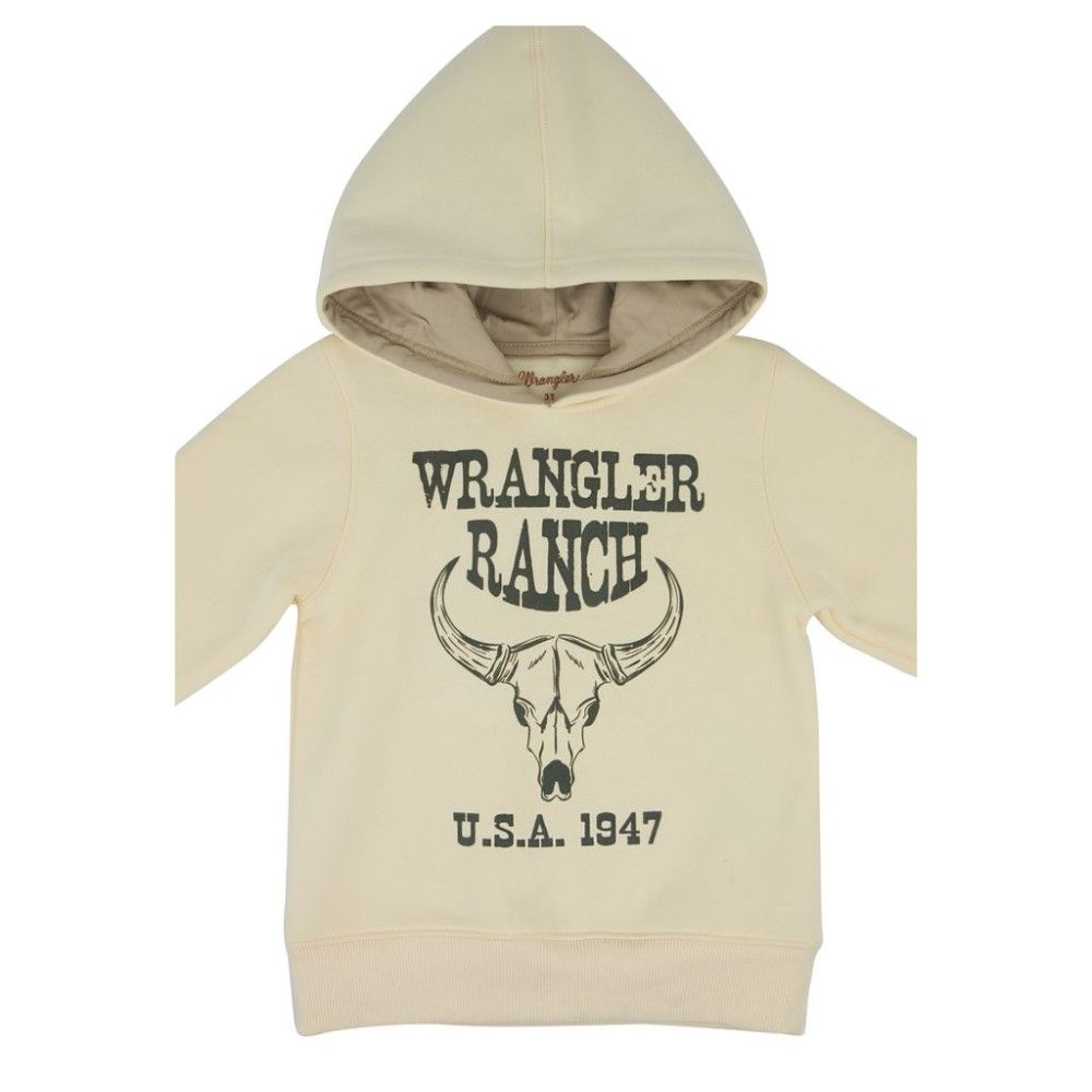 Wrangler, Boy's Cream Toddler Ranch Pullover Sweatshirt 