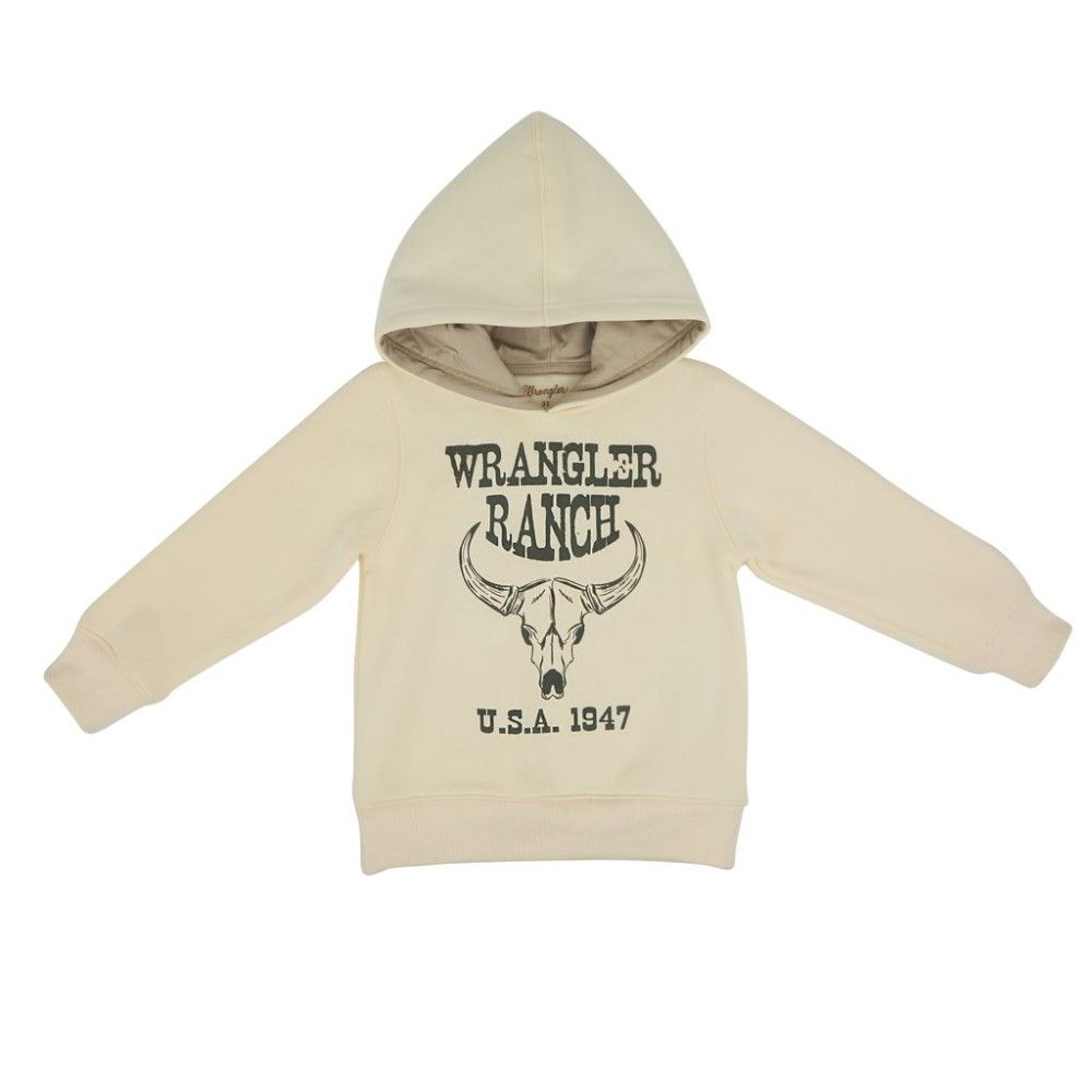 Wrangler, Boy's Cream Toddler Ranch Pullover Sweatshirt 
