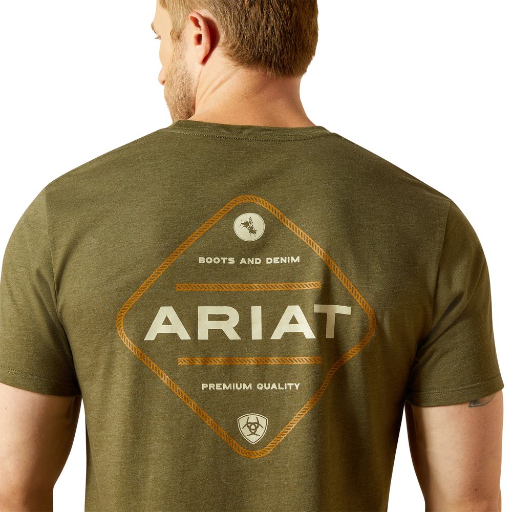 Ariat, Men's Military Heather Roped Diamond T-Shirt
