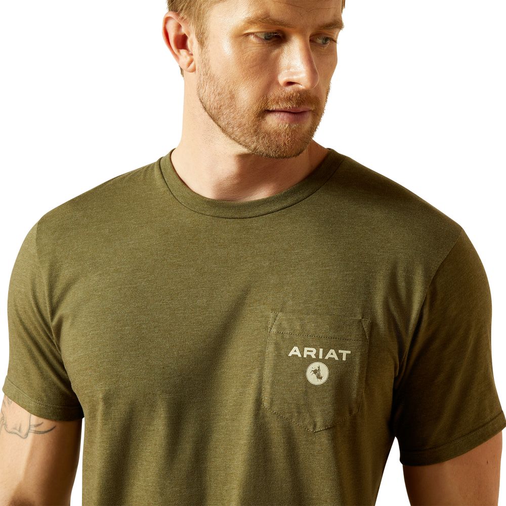 Ariat, Men's Military Heather Roped Diamond T-Shirt