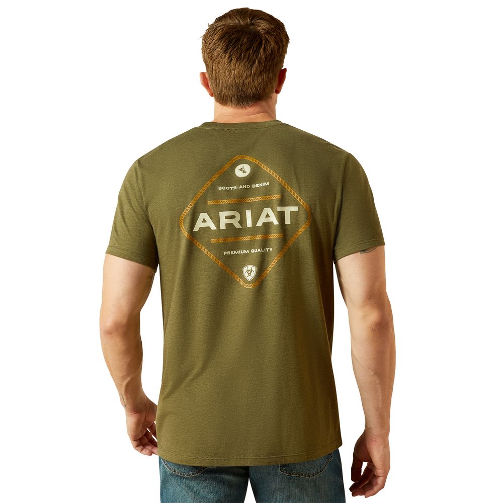 Ariat, Men's Military Heather Roped Diamond T-Shirt
