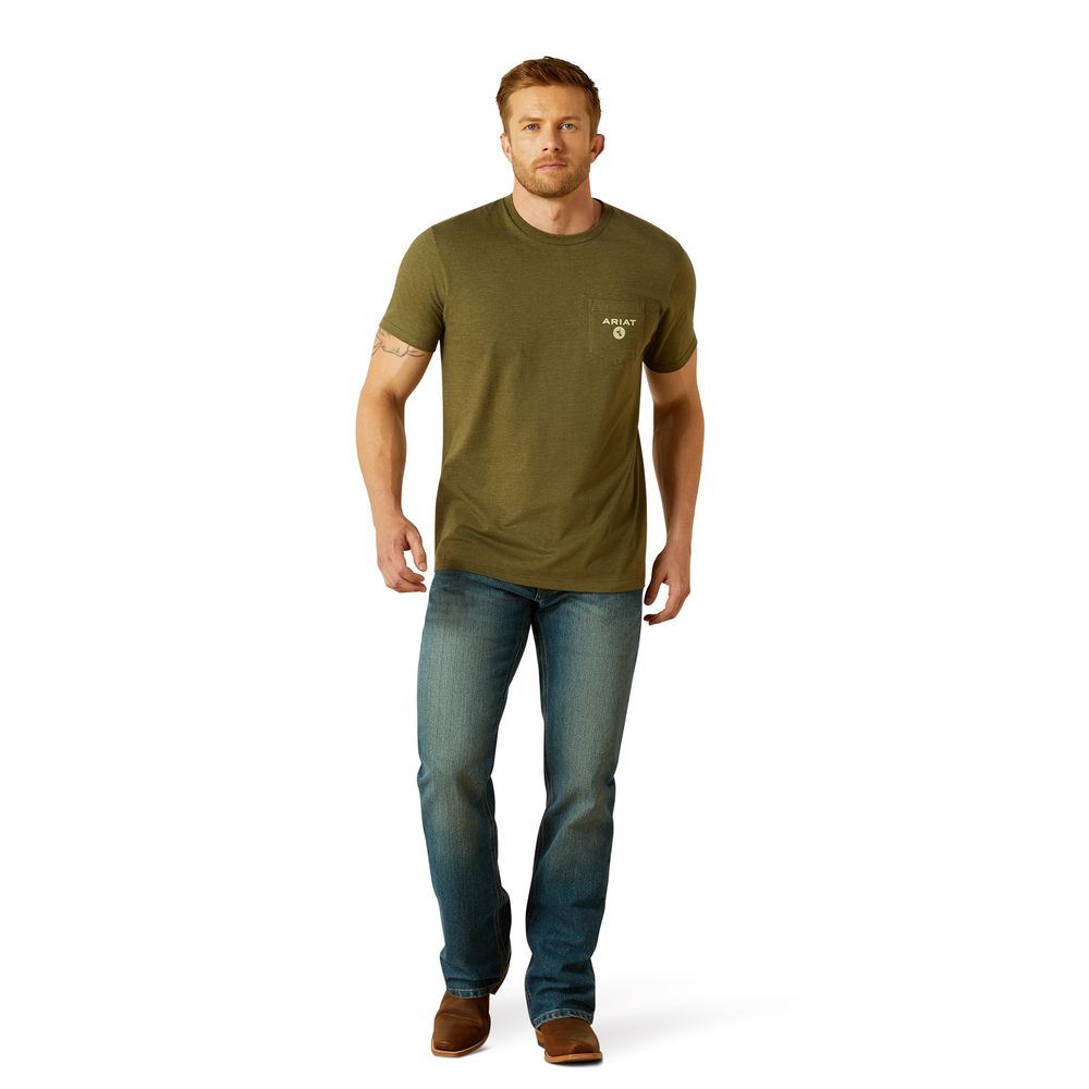Ariat, Men's Military Heather Roped Diamond T-Shirt