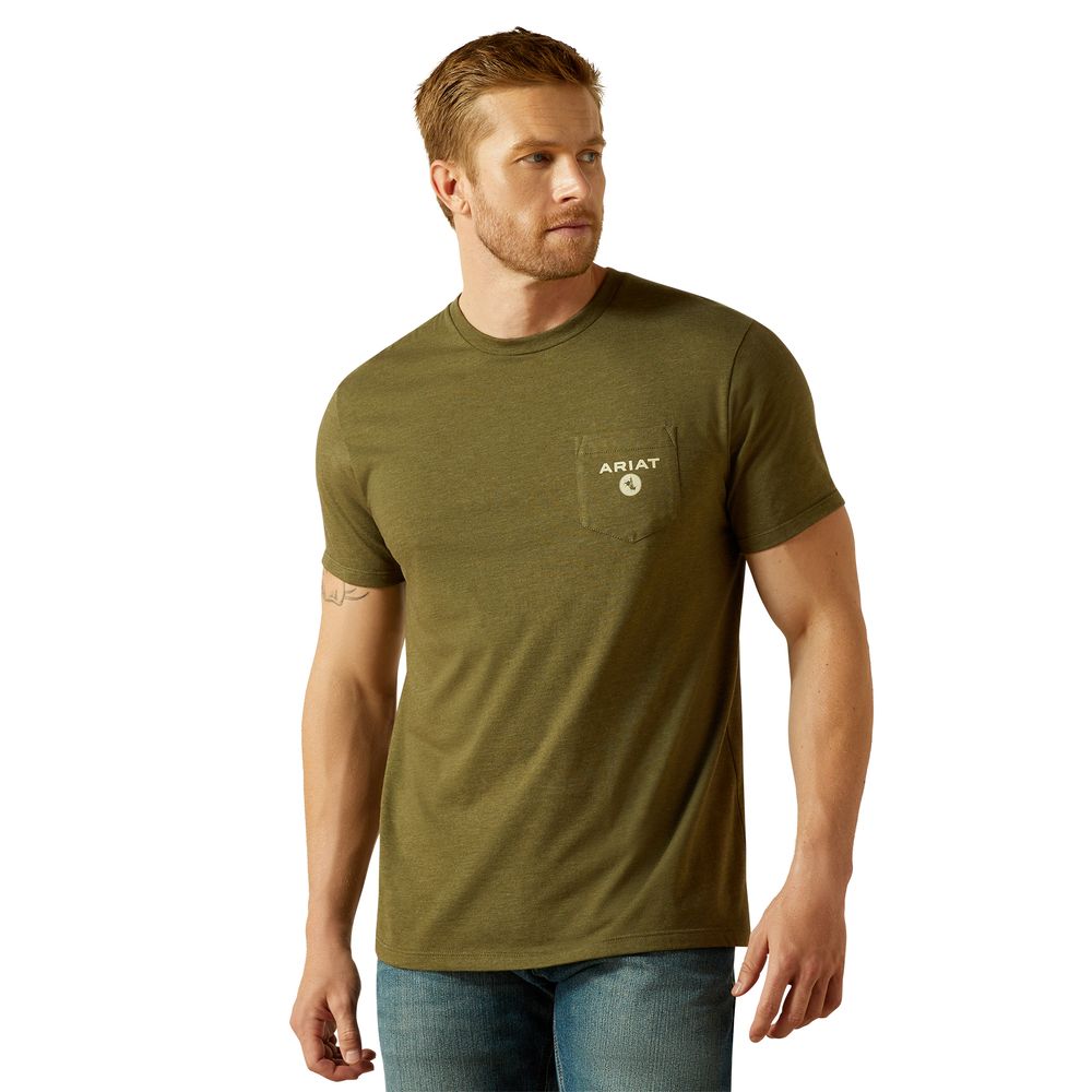 Ariat, Men's Military Heather Roped Diamond T-Shirt