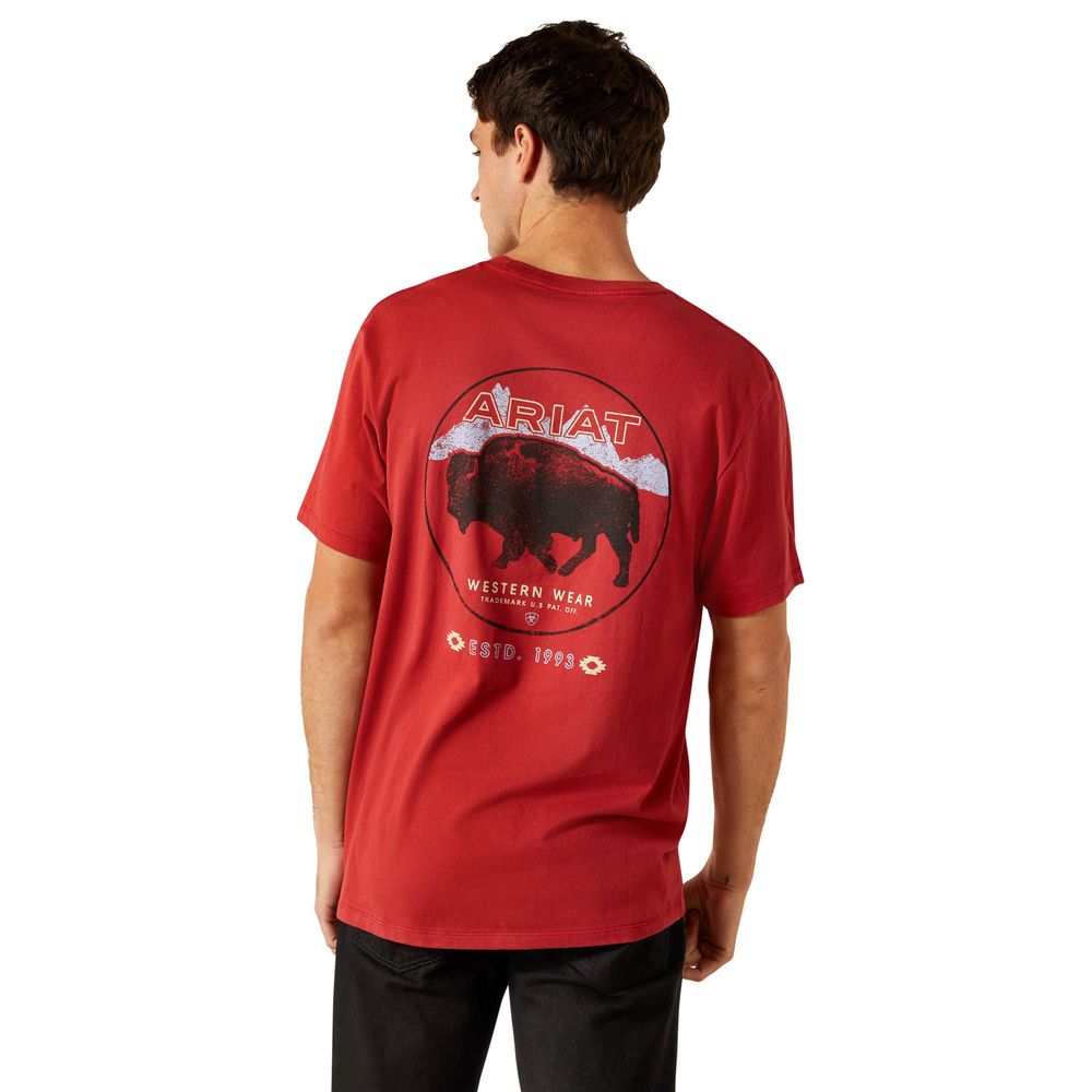 Ariat, Men's Brick Red Patriot Buffalo Coin T-Shirt