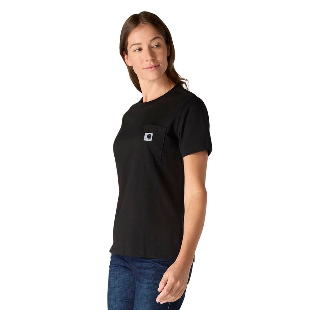 Carhartt, Women's Black Relaxed Fit Lightweight Short-Sleeve Pocket T-Shirt
