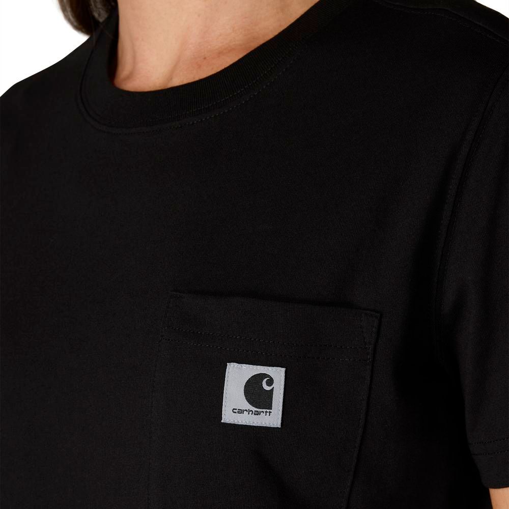 Carhartt, Women's Black Relaxed Fit Lightweight Short-Sleeve Pocket T-Shirt