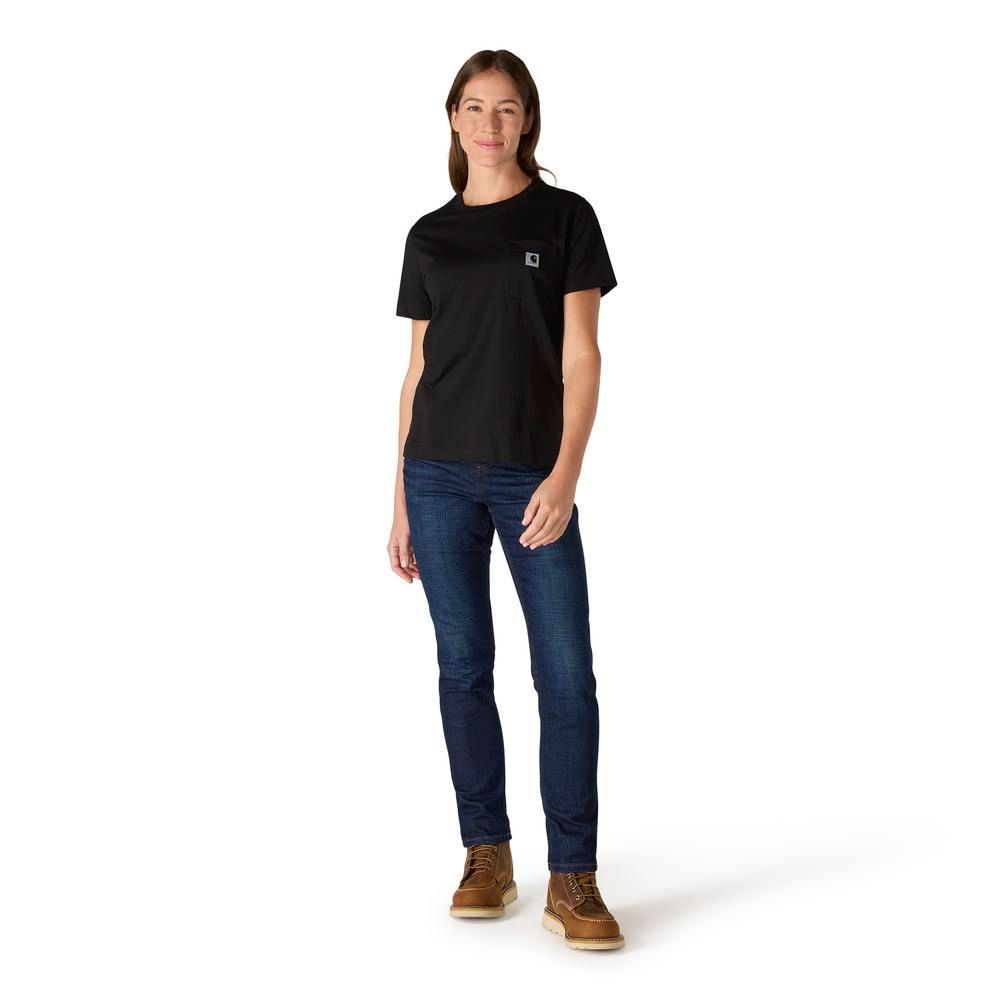Carhartt, Women's Black Relaxed Fit Lightweight Short-Sleeve Pocket T-Shirt