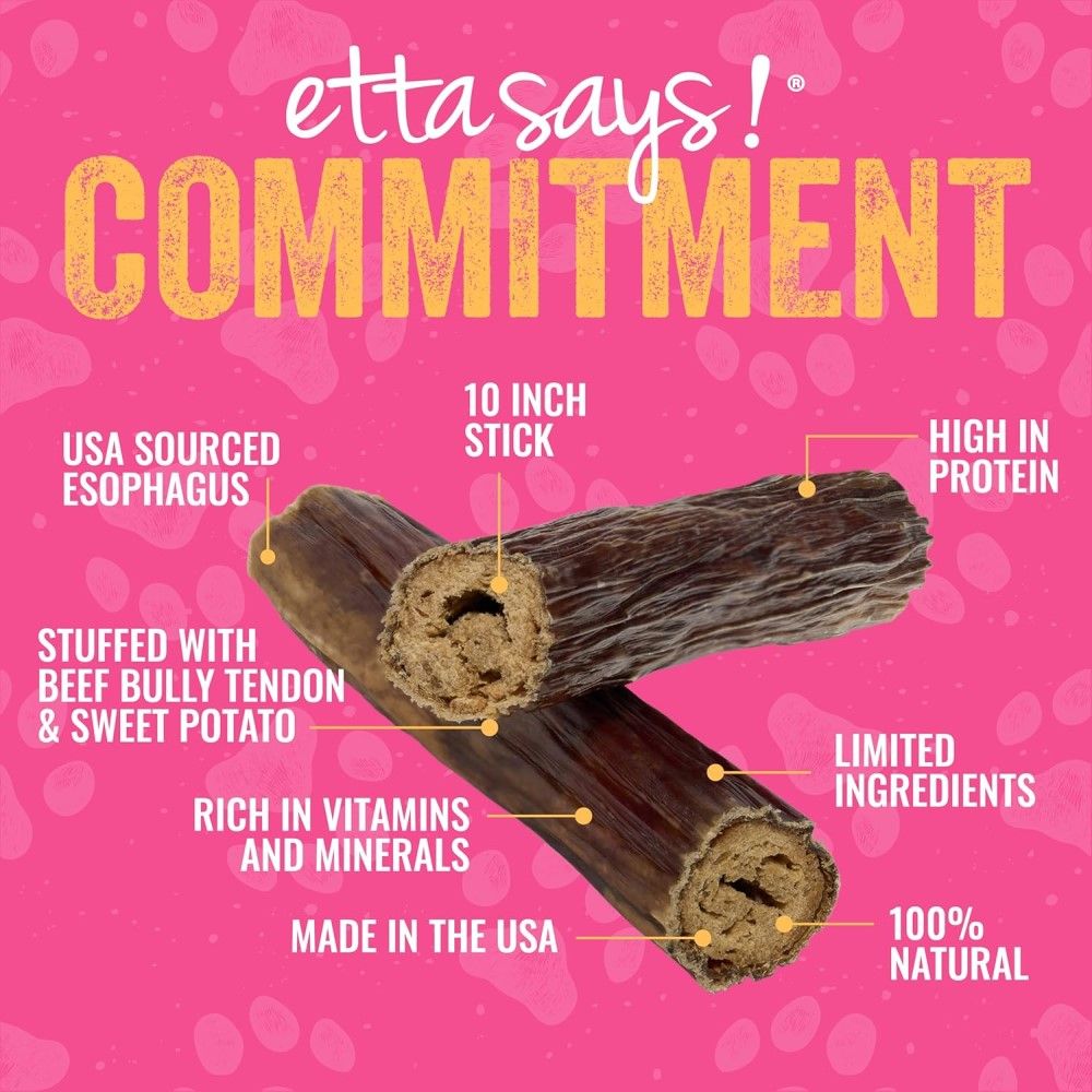 Etta Says!, 10" Esophonormous Esophagus Stuffed Bully Sticks